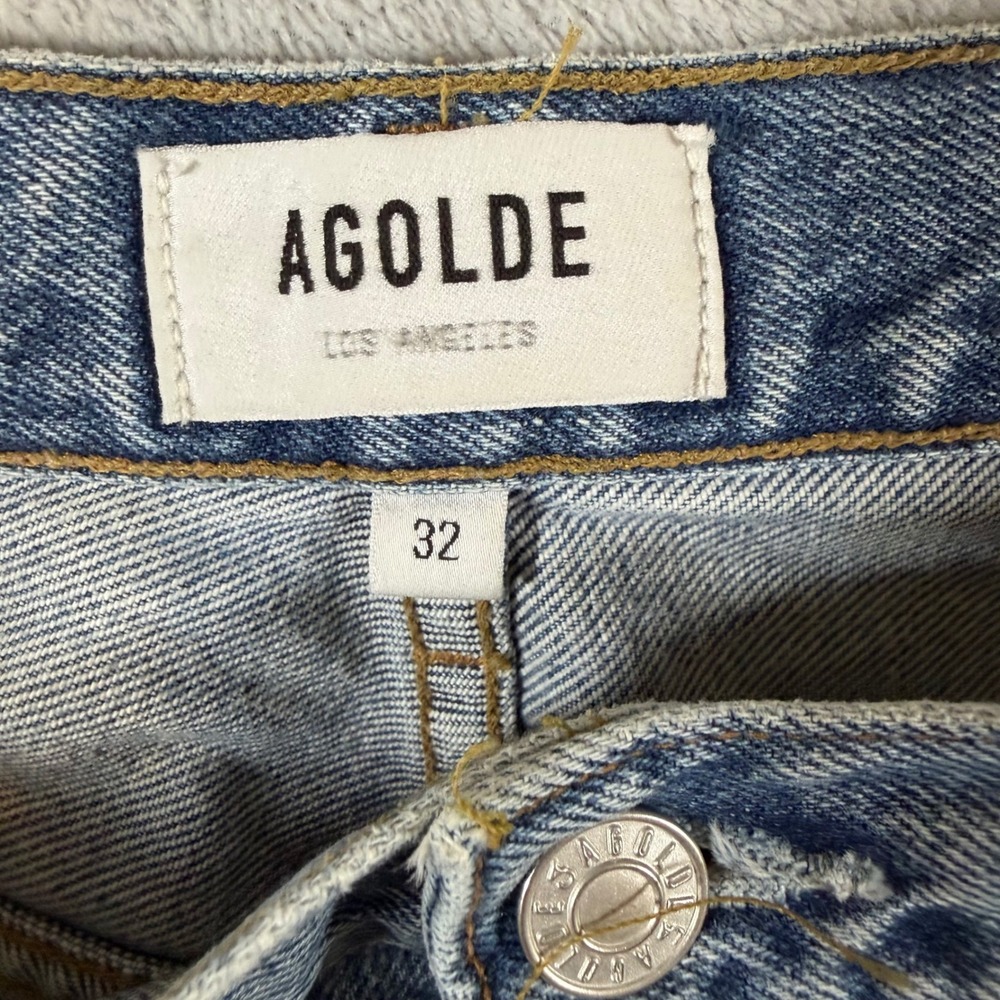 AGOLDE 90s Pinch Waist High Rise Straight Leg Jeans Light Wash Size 32 A127-1141 - Picture 4 of 10